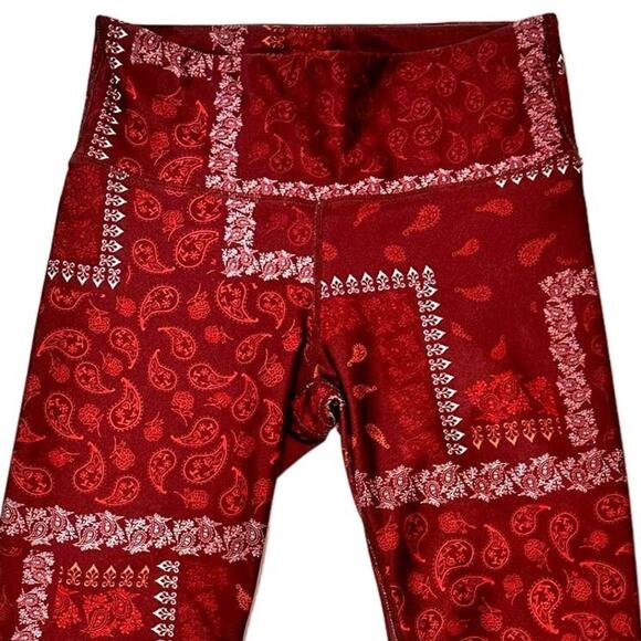 JoyLab Womens Leggings Pull On High Rise Patterned Red Workout Pants S - Picture 4 of 10